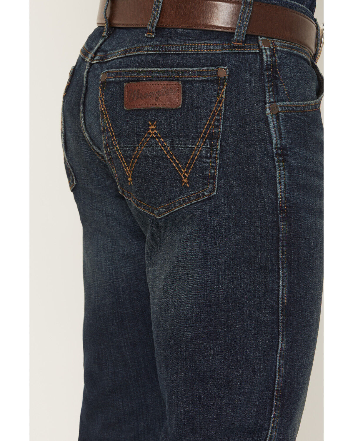 Image #4 - Wrangler Retro Men's 77MWZ Dark Wash Slim Bootcut Stretch Denim Jeans, Dark Wash, hi-res