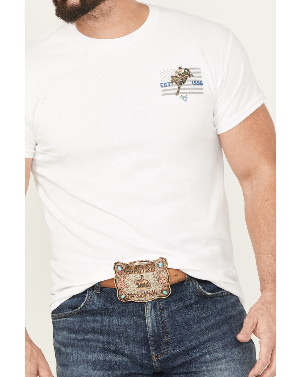 Image #3 - Cowboy Hardware Men's Boot Barn Exclusive American Made Short Sleeve Graphic T-Shirt, White, hi-res