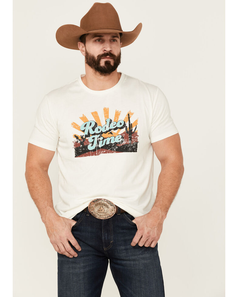 Dale Brisby Men's Rodeo Graphic  Off-White Short Sleeve T-Shirt , Cream, hi-res