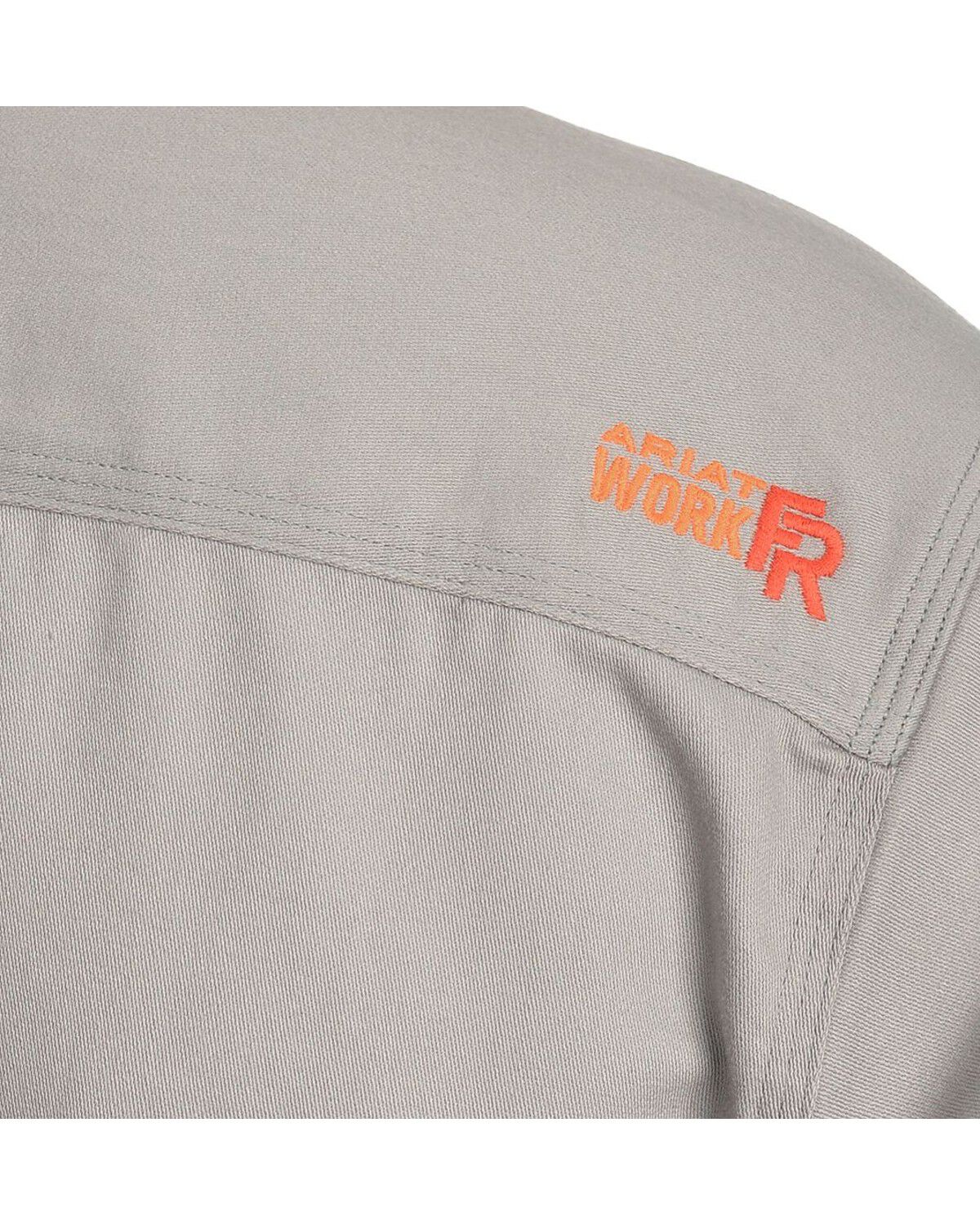 Image #3 - Ariat Men's FR Solid Long Sleeve Button Down Work Shirt, Silver, hi-res