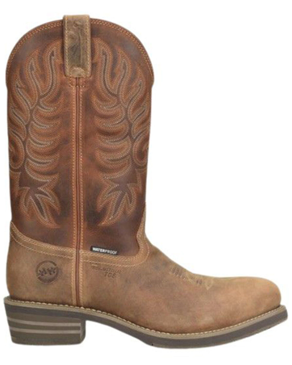 Image #2 - Double H Men's Garza Waterproof 12" Work Boots - Composite Toe, Dark Brown, hi-res