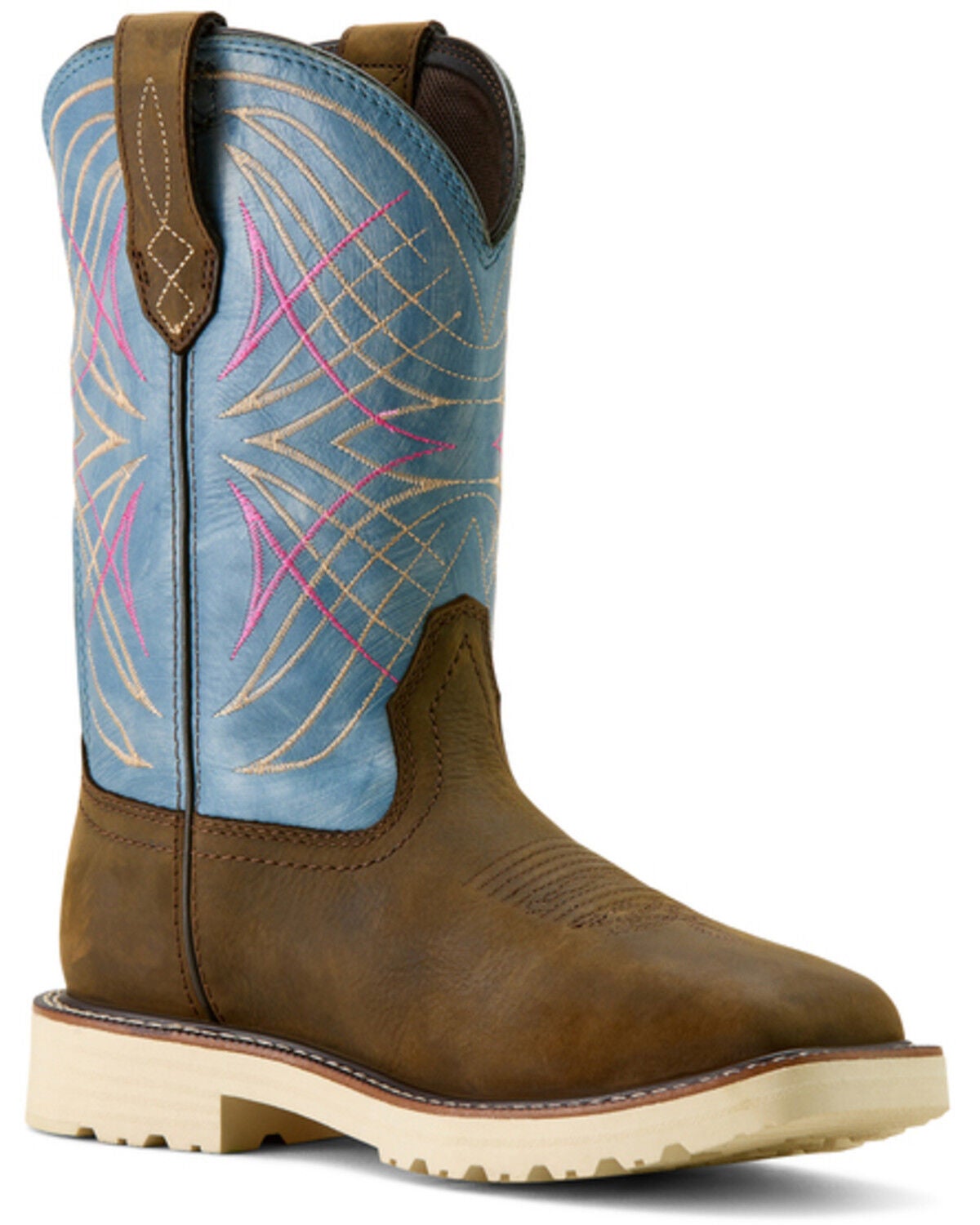 Ariat Women's Activator Waterproof Work Boots - Steel Toe, Dark Brown, hi-res