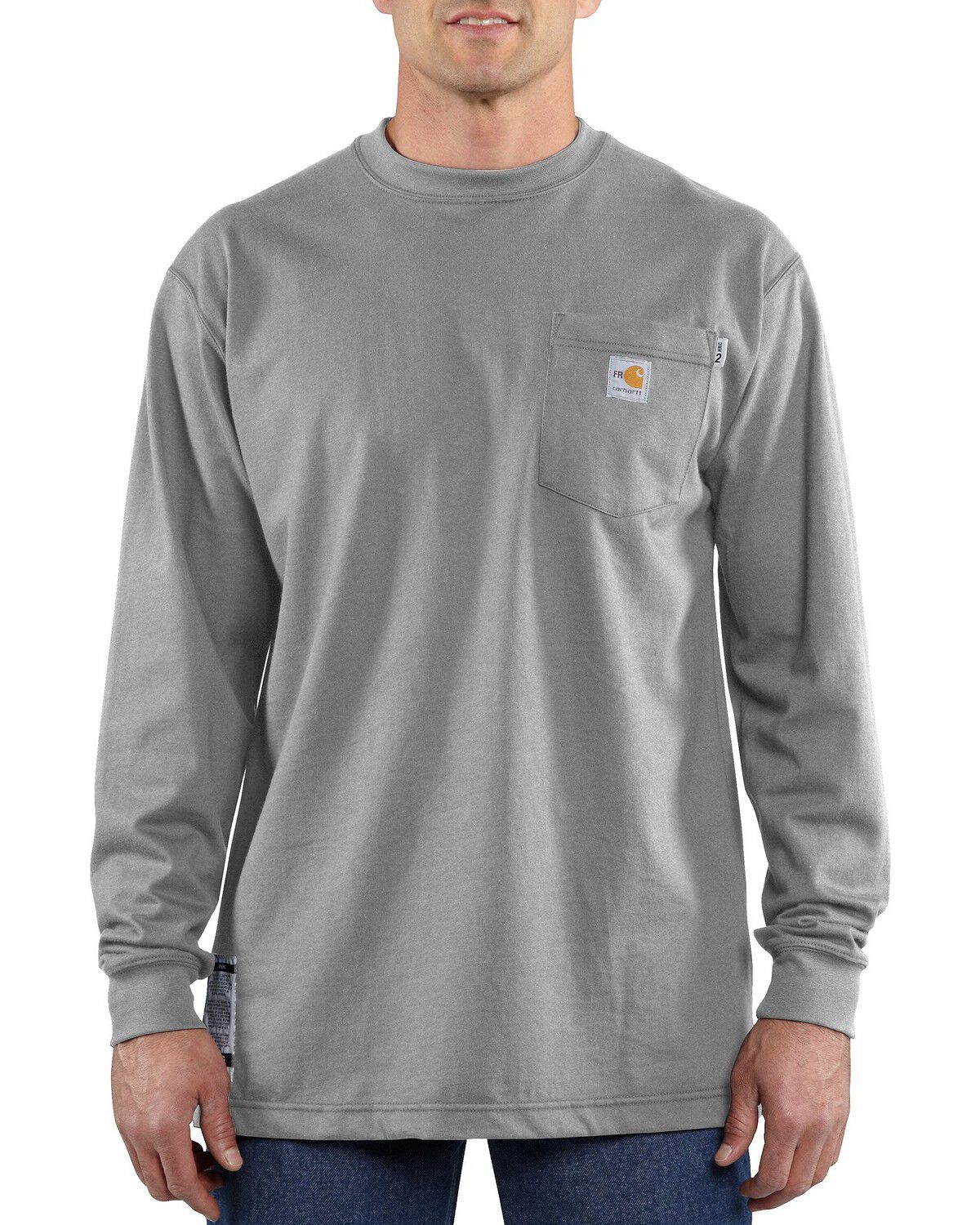 Image #1 - Carhartt Men's FR Solid Long Sleeve Work Shirt - Big & Tall, Grey, hi-res