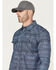 Image #2 - Cody James Men's FR Southwestern Print Lightweight Long Sleeve Snap Western Shirt, Indigo, hi-res