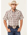 Image #1 - Moonshine Spirit Men's TNT Large Plaid Short Sleeve Snap Western Shirt , White, hi-res