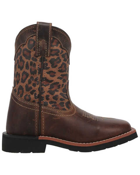 Image #2 - Dan Post Little Girls' Leopard Western Boots - Broad Square Toe, Leopard, hi-res