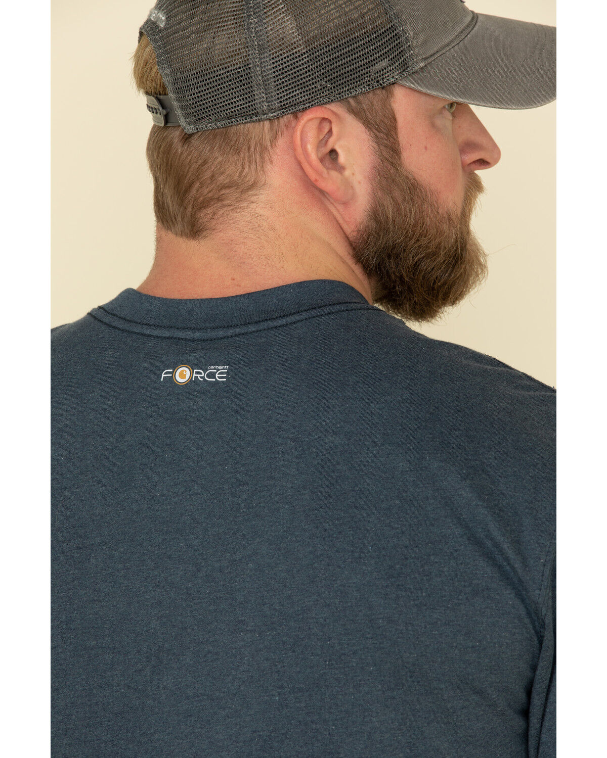 Image #5 - Carhartt Men's M-FR Midweight Signature Logo Long Sleeve Work Shirt - Big, Dark Blue, hi-res