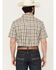 Image #4 - Cody James Men's Summit Plaid Print Short Sleeve Button-Down Stretch Western Shirt, Brown, hi-res