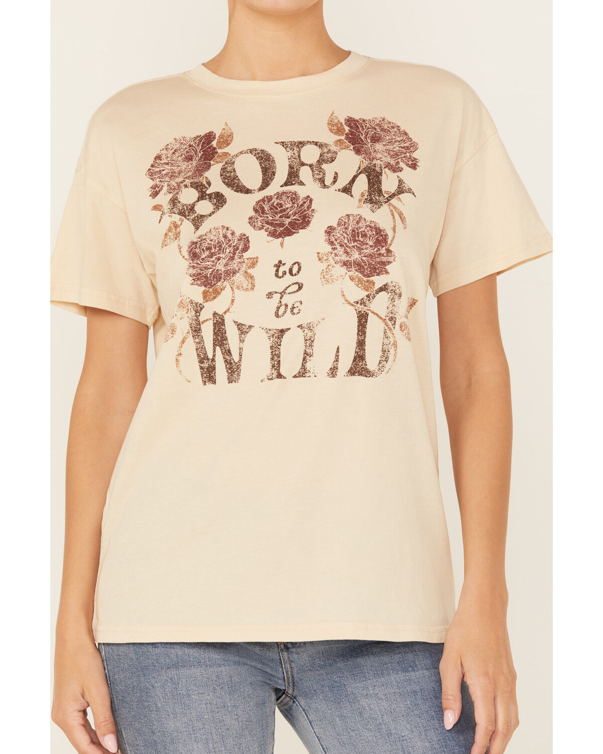 Image #3 - Cleo + Wolf Women's Born To Be Wild Short Sleeve Graphic Tee, Oatmeal, hi-res