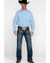 Panhandle Select Men's Poplin Geo Print Long Sleeve Western Shirt , Blue, hi-res