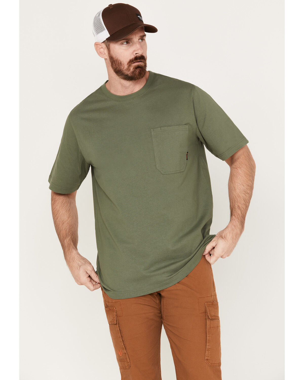 Image #1 - Hawx Men's Forge Short Sleeve Work Pocket T-Shirt, Green, hi-res