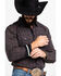 Austin Season Men's Embroidered Cross Plaid Print Button Long Sleeve Western Shirt, Brown, hi-res