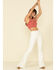Image #3 - Very J Women's Ditsy Print Flutter Crop Top, Rust Copper, hi-res