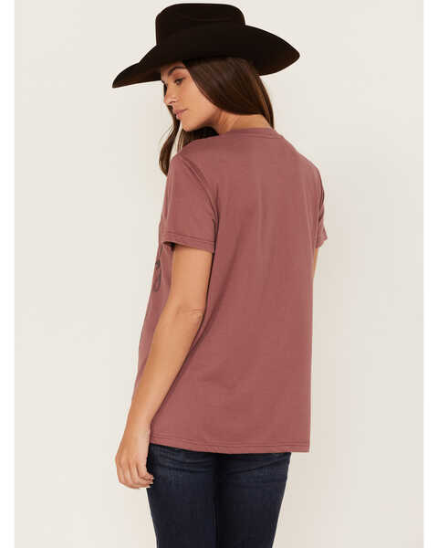 Image #4 - Ariat Women's Wanted Graphic Tee, Burgundy, hi-res