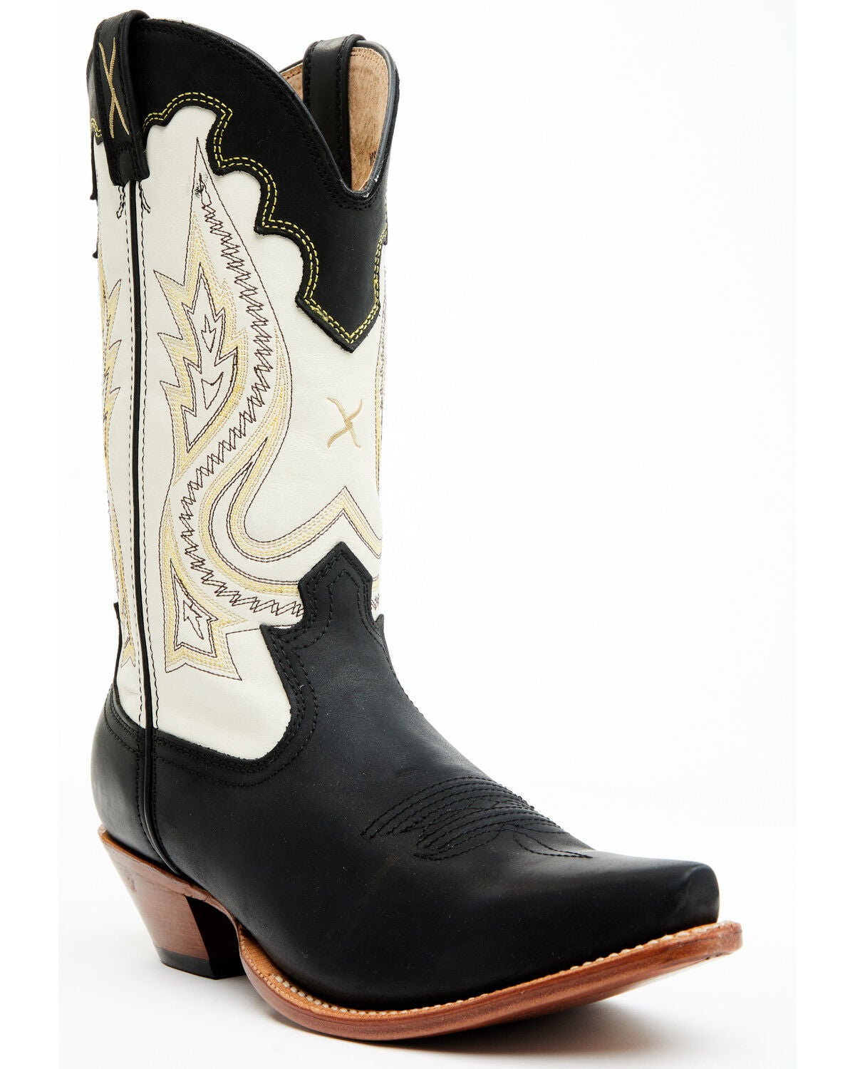 Twisted X Women's 12" Steppin' Out Western Boots - Snip Toe, Black/white, hi-res