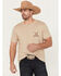 Image #2 - Wrangler Men's Eagle And Snake Logo Short Sleeve Graphic T-Shirt, Oatmeal, hi-res