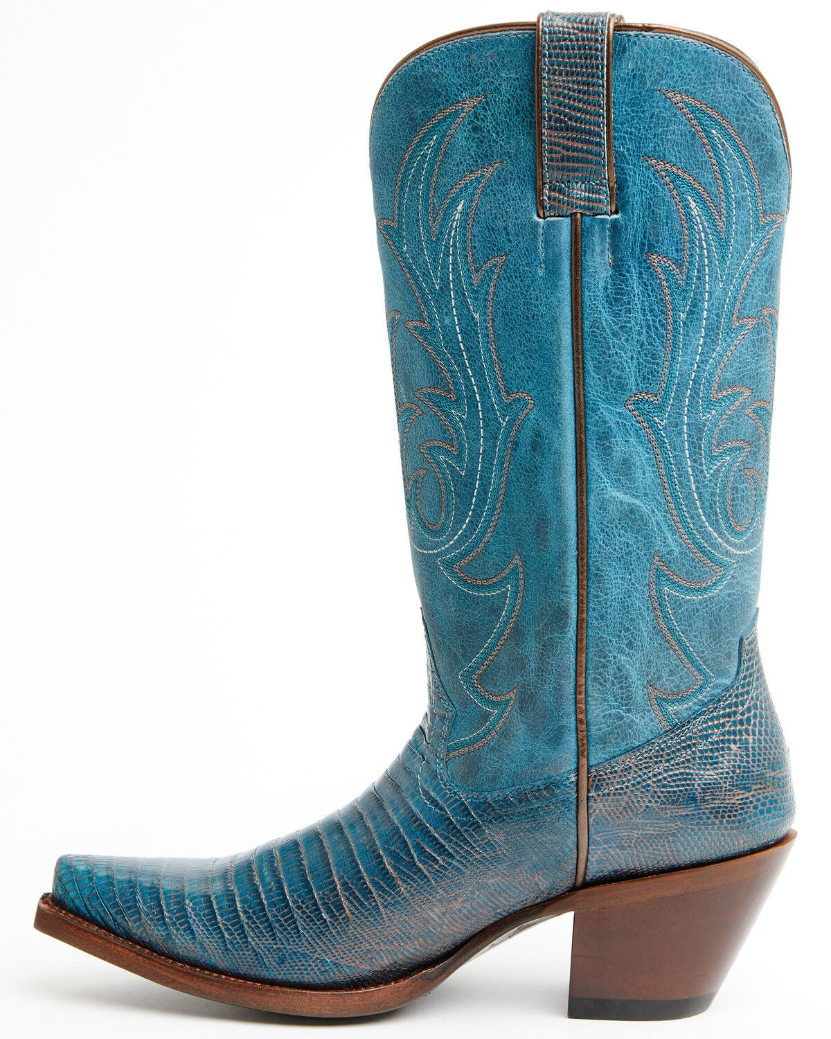 Image #3 - Shyanne Women's Ryanne Exotic Lizard Western Boots - Snip Toe, Blue, hi-res