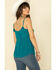 Shyanne Women's Teal Ruffle Beaded Cami , Teal, hi-res