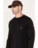 Image #2 - CAT Workwear Men's FR Long Sleeve Pocket Work T-Shirt , Black, hi-res