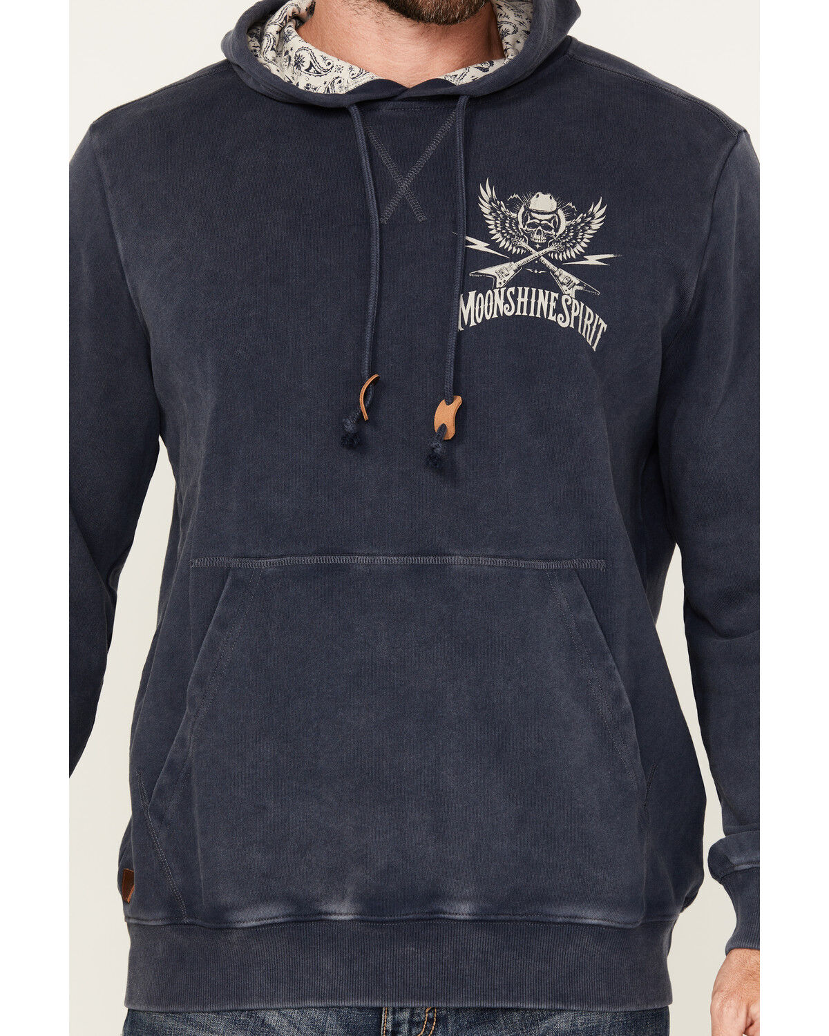 Image #3 - Moonshine Spirit Men's Washed Away Hooded Sweatshirt, Blue, hi-res
