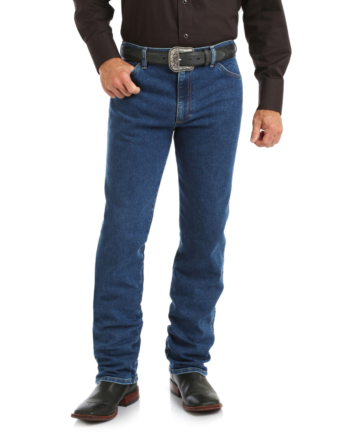 Image #2 - Wrangler Men's Cowboy Cut Active Flex Medium Wash Bootcut Denim Jeans - Tall, Blue, hi-res
