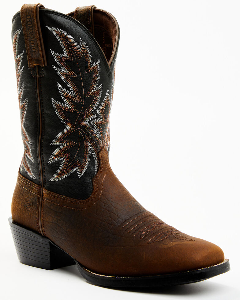 Durango Men's Westward Roughstock Western Boots - Broad Square Toe, Dark Brown, hi-res
