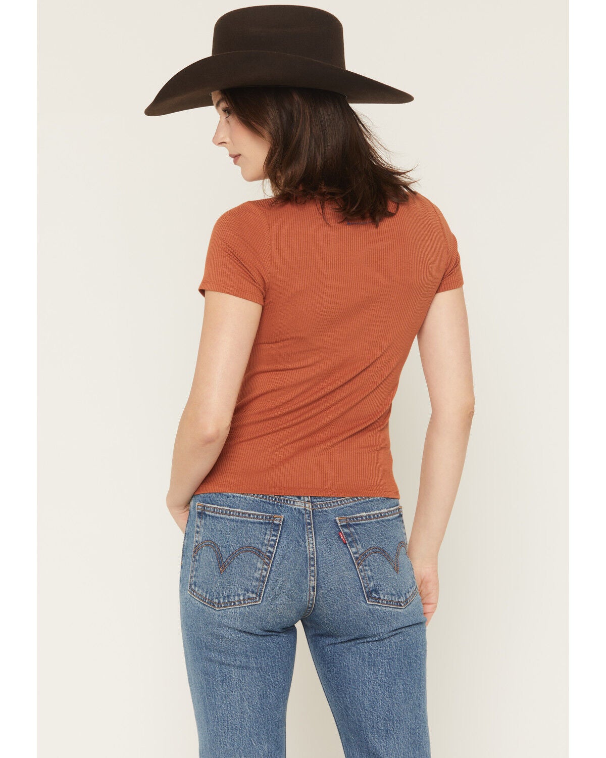 Image #4 - Blue Life Women's Sunny Lace Button-Up Top, Rust Copper, hi-res