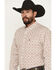 Image #2 - Ariat Men's Greely Medallion Print Long Sleeve Button-Down Western Shirt, Off White, hi-res