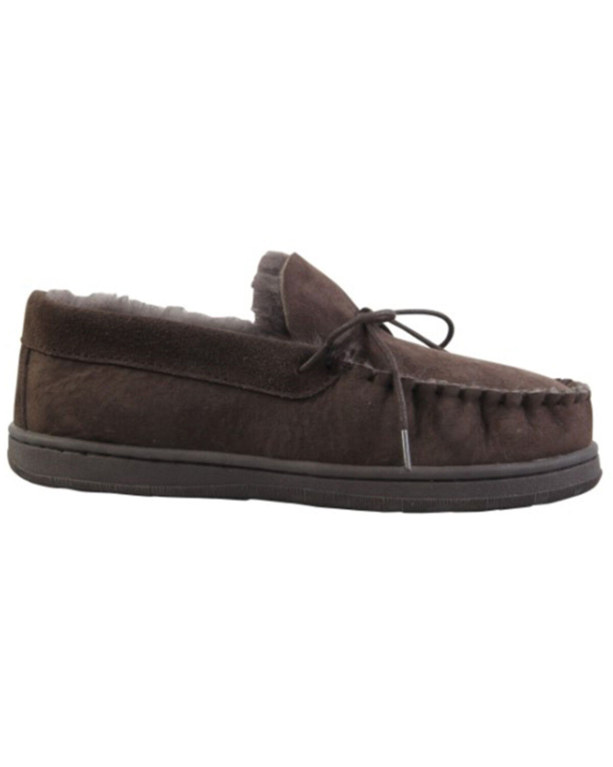 Image #2 - Superlamb Men's Deluxe Slippers - Moc Toe, Dark Brown, hi-res