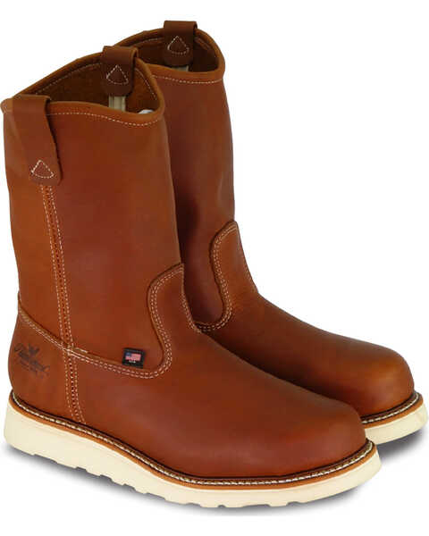 Thorogood Men's American Heritage Wellington Wedge Sole Boot - Soft Toe, Brown, hi-res