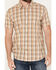 Image #3 - Cody James Men's Anderson Plaid Print Short Sleeve Button-Down Western Shirt, Tan, hi-res