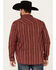 Image #4 - Moonshine Spirit Men's El Jefe Dobby Striped Print Long Sleeve Snap Western Shirt, Burgundy, hi-res