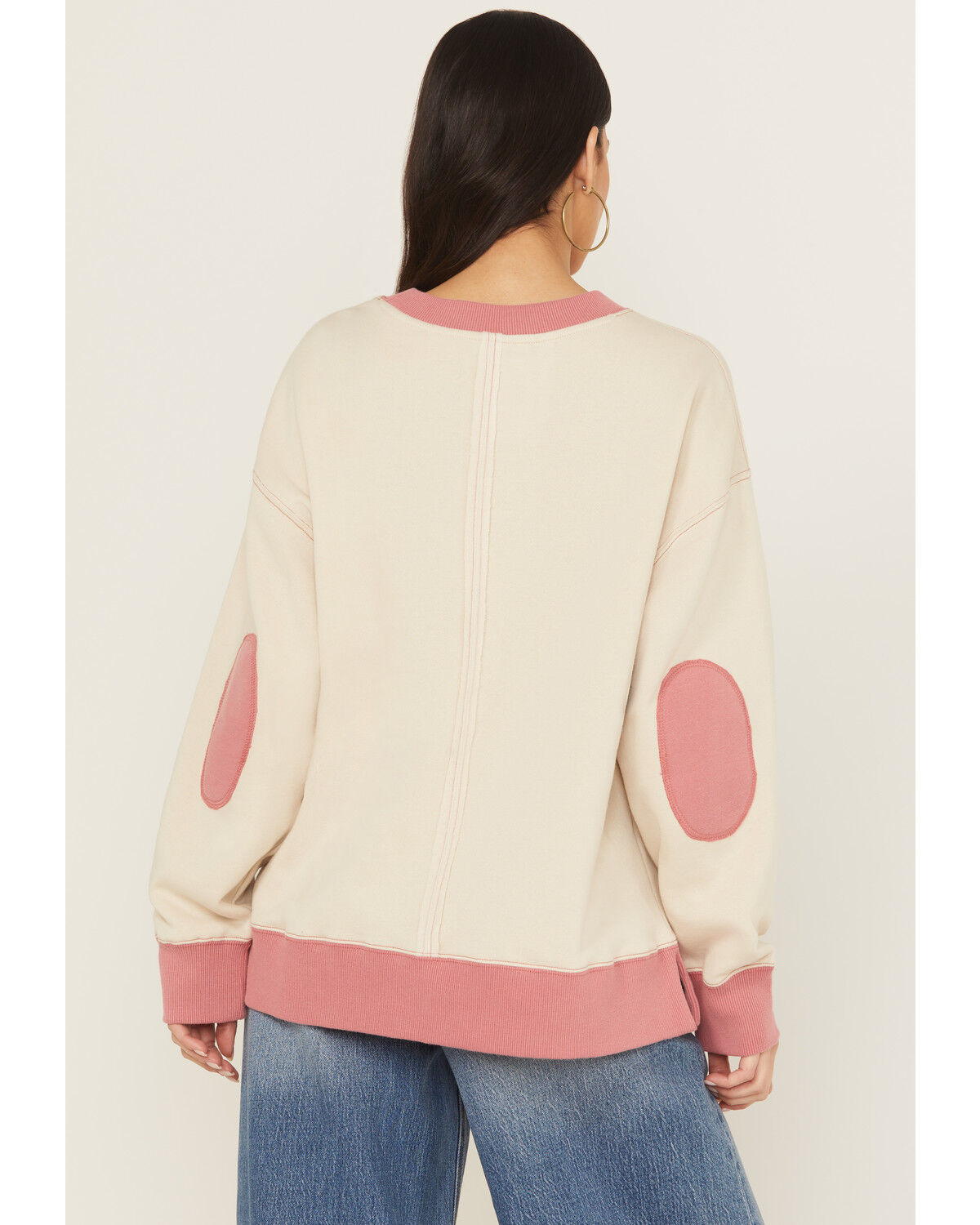 Image #4 - Cleo + Wolf Women's Colorblock Fleece Sweatshirt, Sand, hi-res