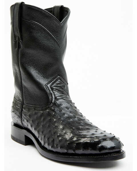 Cody James Black 1978® Men's Carmen Exotic Full-Quill Ostrich Roper Boots - Medium Toe , Black, hi-res