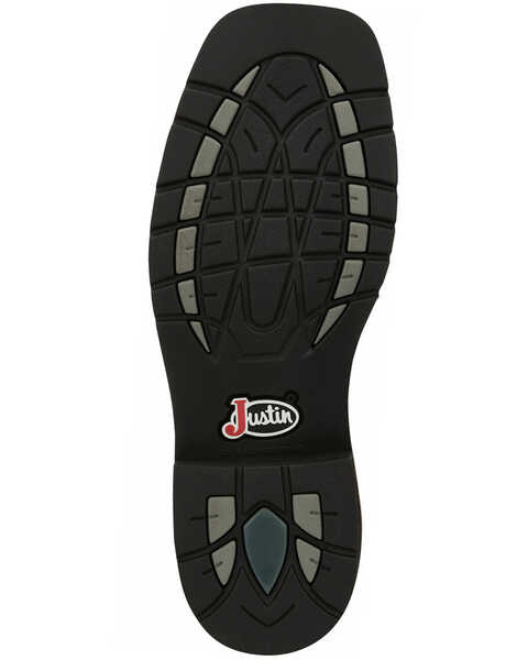 Image #7 - Justin Men's Driller Western Work Boots - Soft Toe, Tan, hi-res