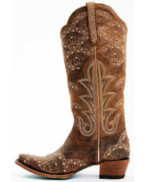 Image #3 - Boot Barn X Lane Women's Exclusive Calypso Leather Western Bridal Boots - Snip Toe, Caramel, hi-res