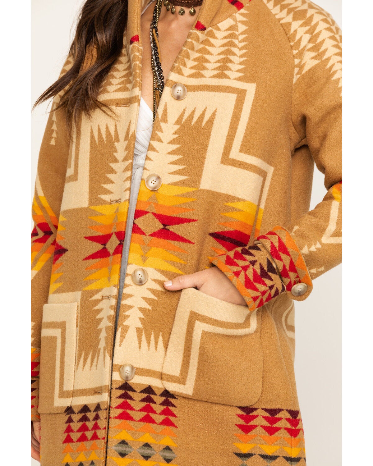 Image #3 - Pendleton Women's Tan Harding Jacquard 1930 Archive Coat, , hi-res