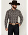 Image #1 - Cody James Men's Voyager Southwestern Striped Long Sleeve Snap Western Shirt, Cream, hi-res