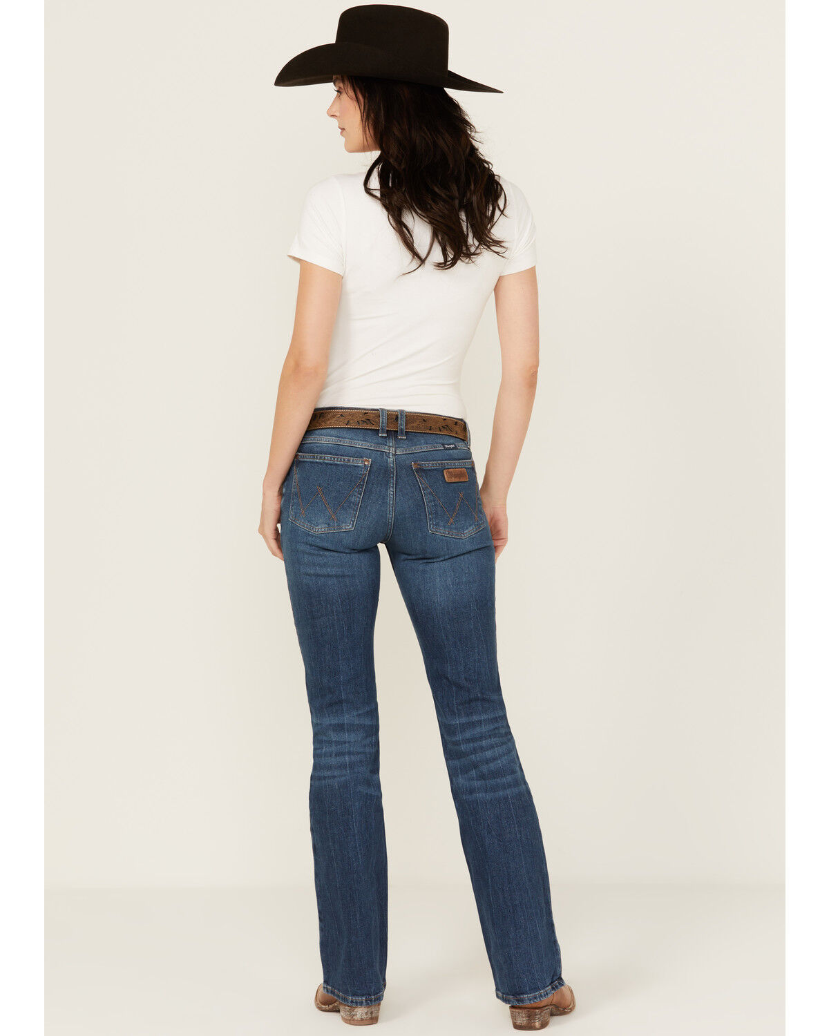 Image #3 - Wrangler Retro Women's Mae Dark Wash Mid Rise Bootcut Stretch Denim Jeans, Dark Wash, hi-res