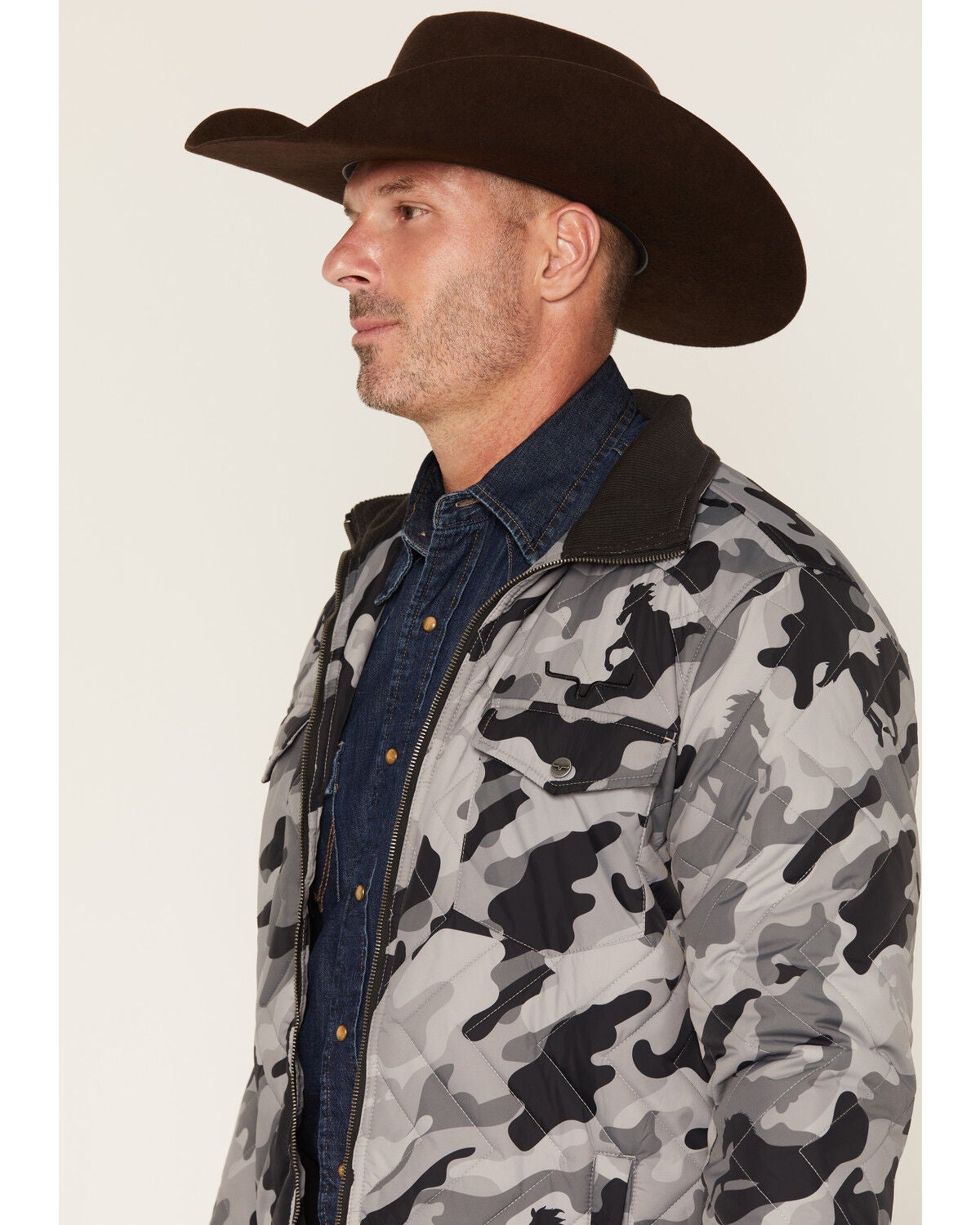 Image #2 - Kimes Ranch Men's Camo Print Quilted Zip-Up Jacket, Charcoal, hi-res