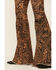 Image #2 - Ranch Dress'n Women's High Rise Floral Flare Jeans , Tan, hi-res