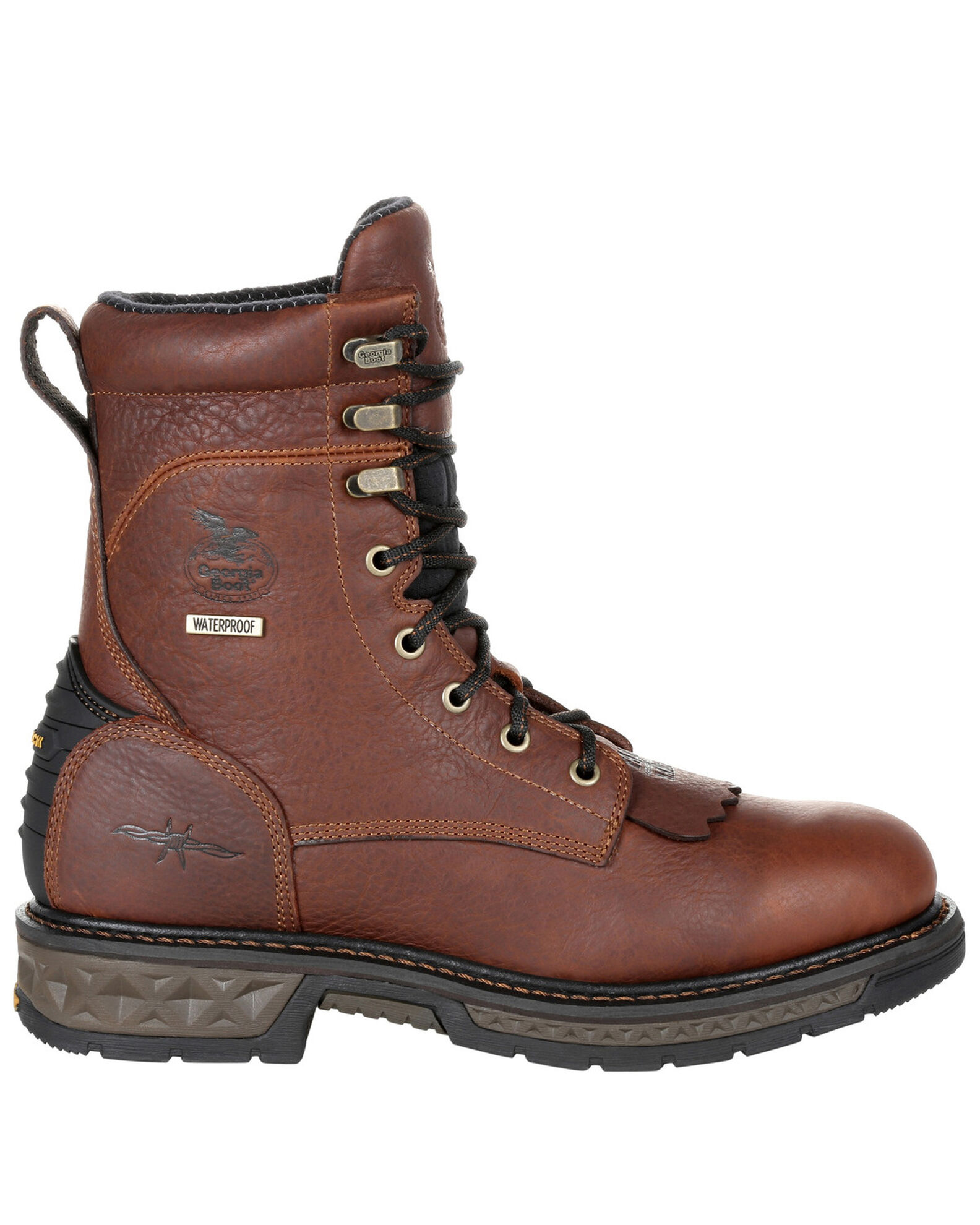 Image #2 - Georgia Boot Men's Carbo-Tec LT Waterproof Lacer Work Boots - Soft Toe, Brown, hi-res
