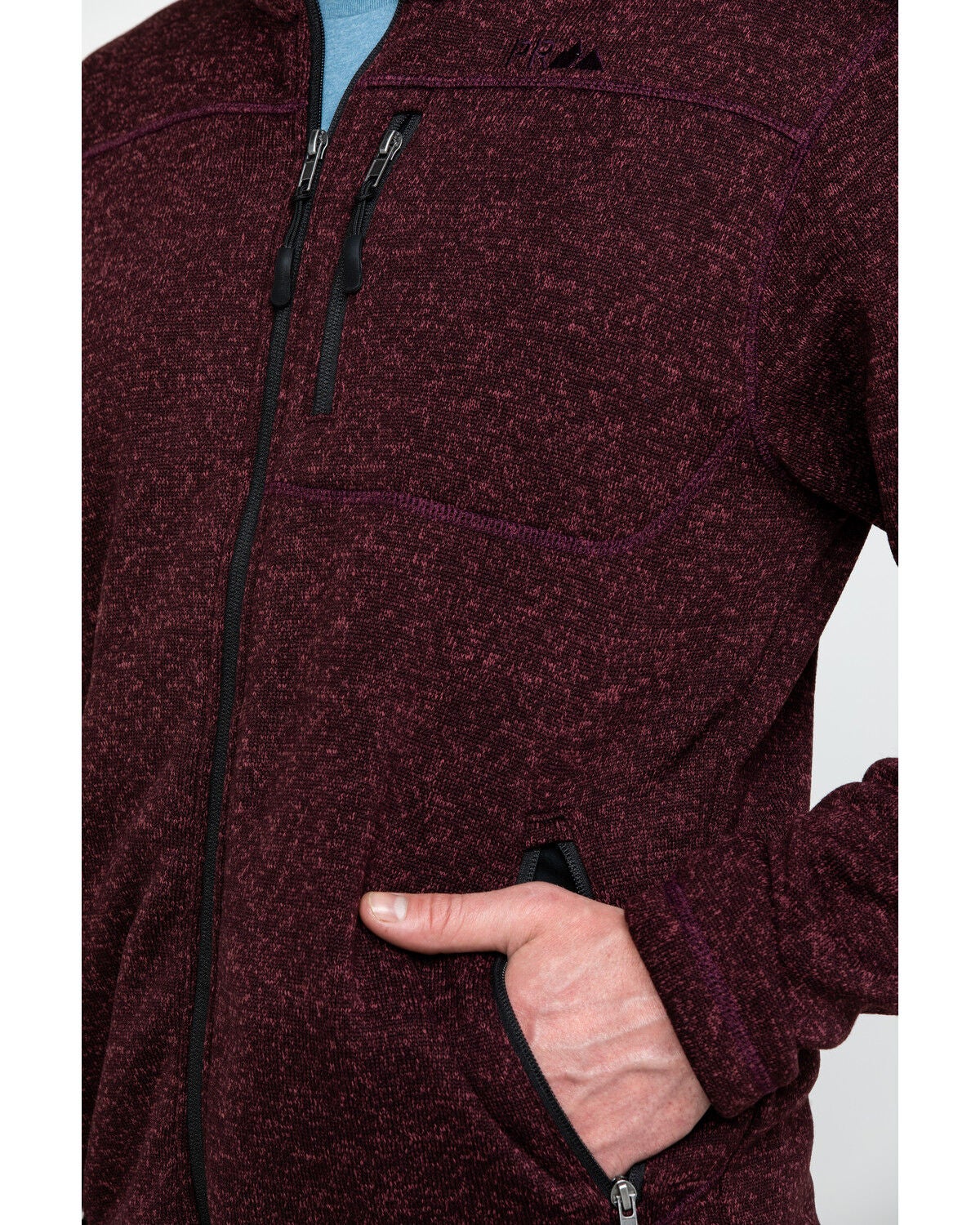 burgundy fleece jacket