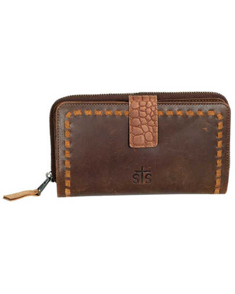 Image #1 - STS Ranchwear by Carroll Women's Catalina Croc Chelsea Wallet , Brown, hi-res