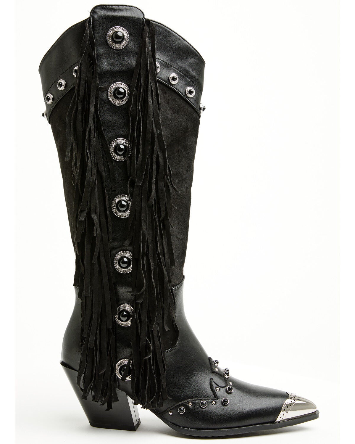 Azalea Wang Women's Pelagius Tall Fringe Western Boots - Round Toe