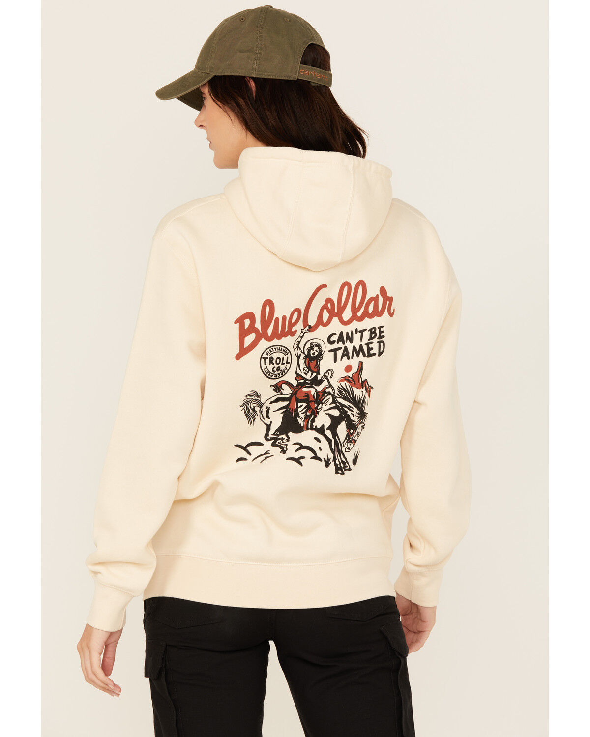 Image #1 - Troll Co Women's Can't Be Tamed Graphic Hoodie, Cream, hi-res
