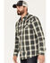 Image #2 - Moonshine Spirit&reg; Men's All Day Long Large Plaid Snap Western Shirt, Green, hi-res
