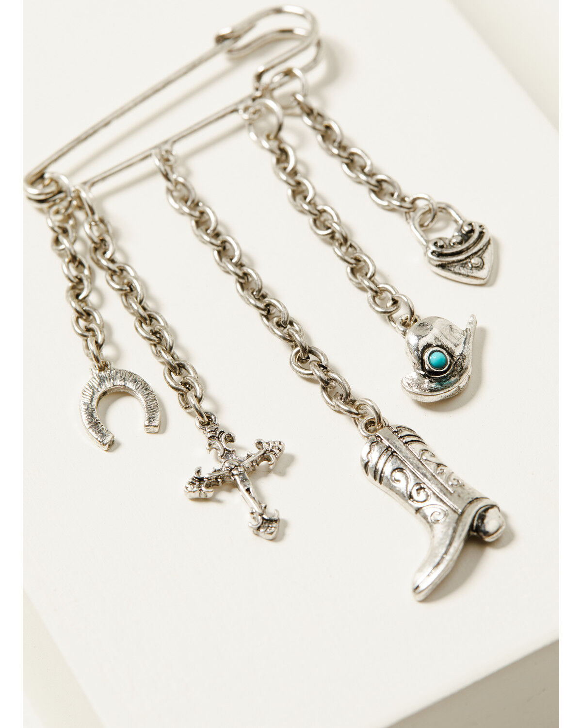 Image #2 - Shyanne Women's Multi Charm Boot Cross Hat Pin, Silver, hi-res
