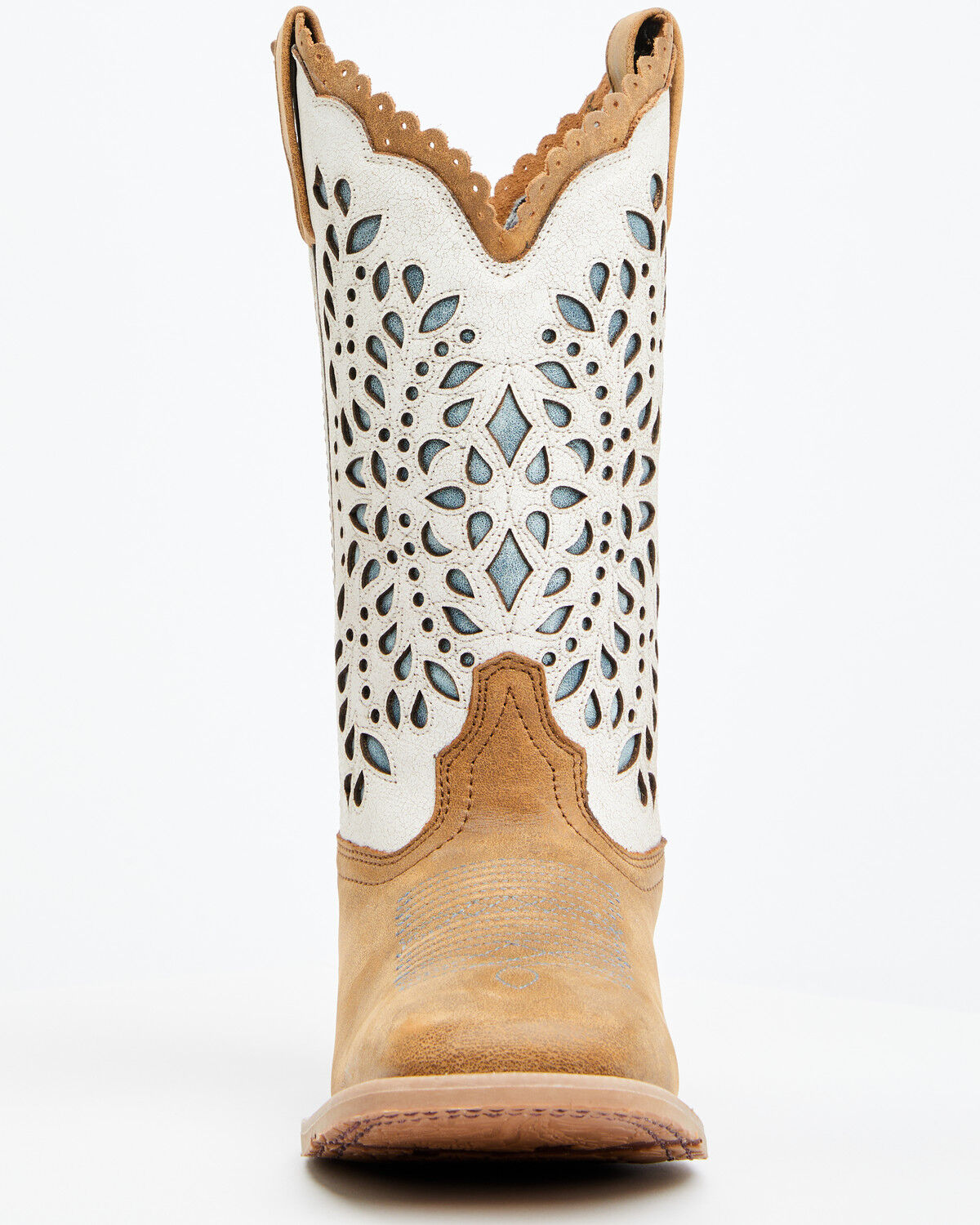 Image #4 - Laredo Women's Underlay Western Boots - Broad Square Toe, Blue/white, hi-res