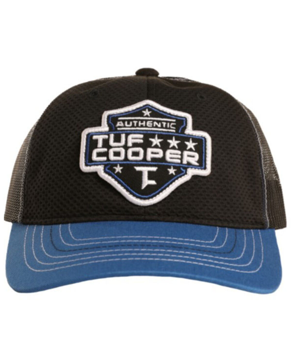 Image #1 - Tuf Copper Men's Black Authentic Logo Patch Mesh-Back Trucker Cap, Black, hi-res